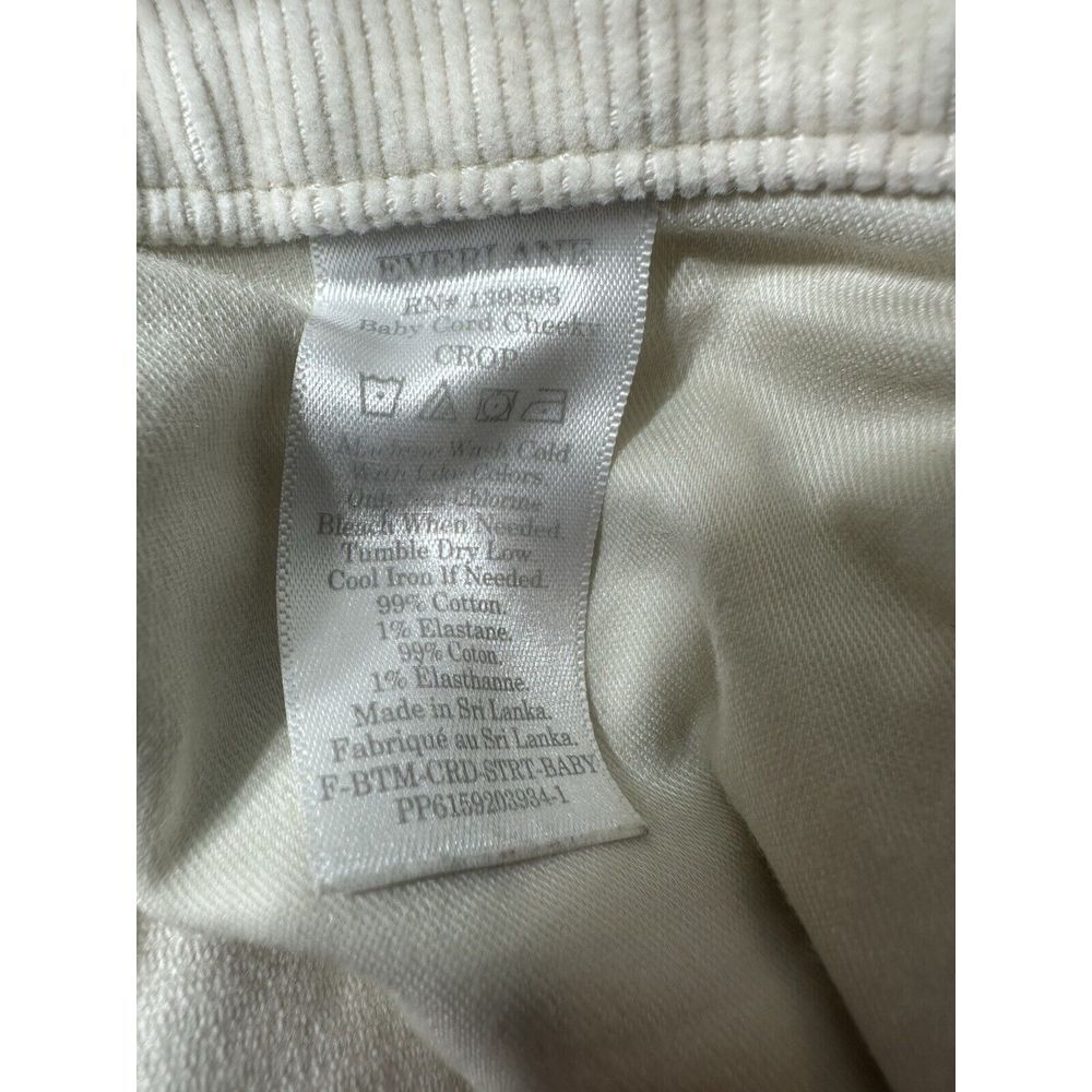 Everlane The Corduroy Straight Leg Crop Pants Bone White Size 24 High Rise Ankle - Picture 4 of 8